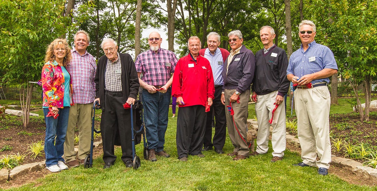 Founders celebrate the dedication of the Founder’s Garden